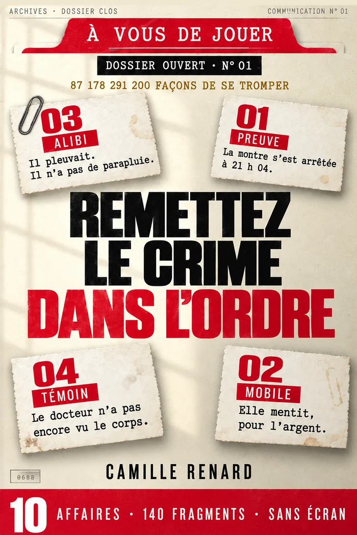 Remettez le crime dans l’ordre — Dossier 01