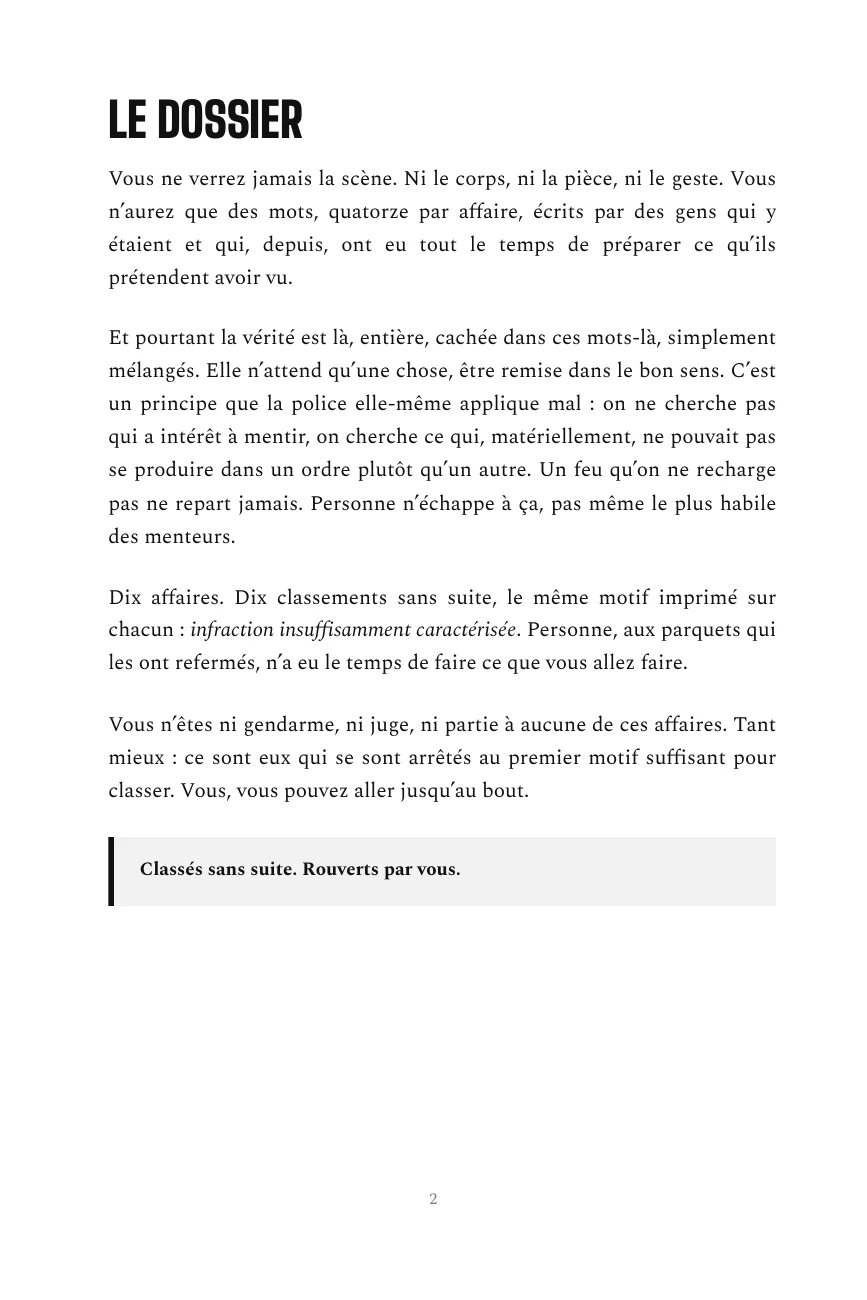 Page originale : Le dossier
